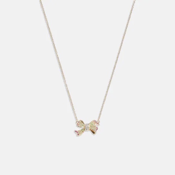 Coach Pave Bow Pendant Necklace - Picture 1 of 3